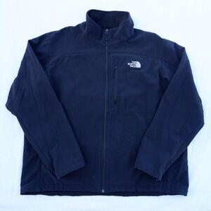 The North Face Apex Jacket Mens Size XXL Black Soft Shell Fleece Pocket Logo